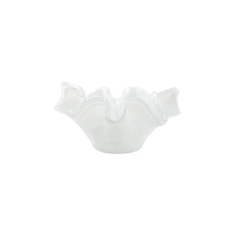 Onda Glass White Bowl