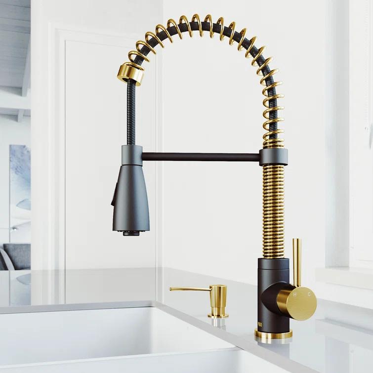 Brant 19" H 1-handle Pull-Down 2-Function Sprayer Kitchen Faucet