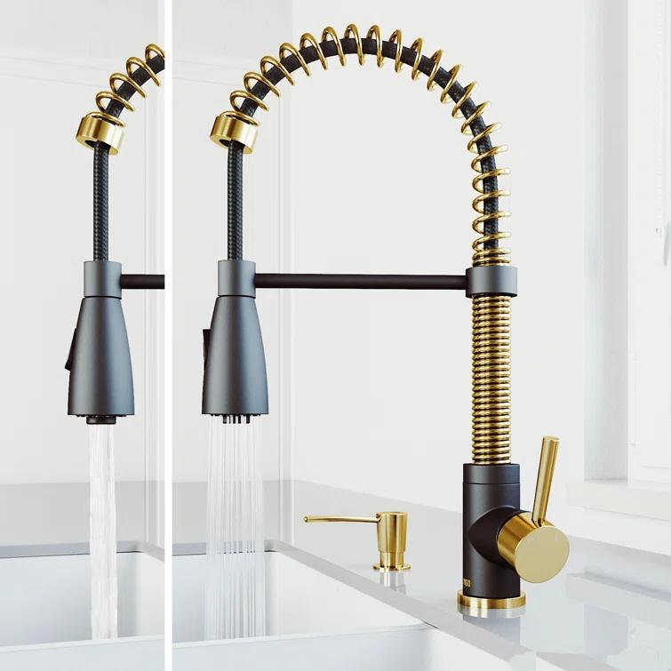 Brant 19" H 1-handle Pull-Down 2-Function Sprayer Kitchen Faucet