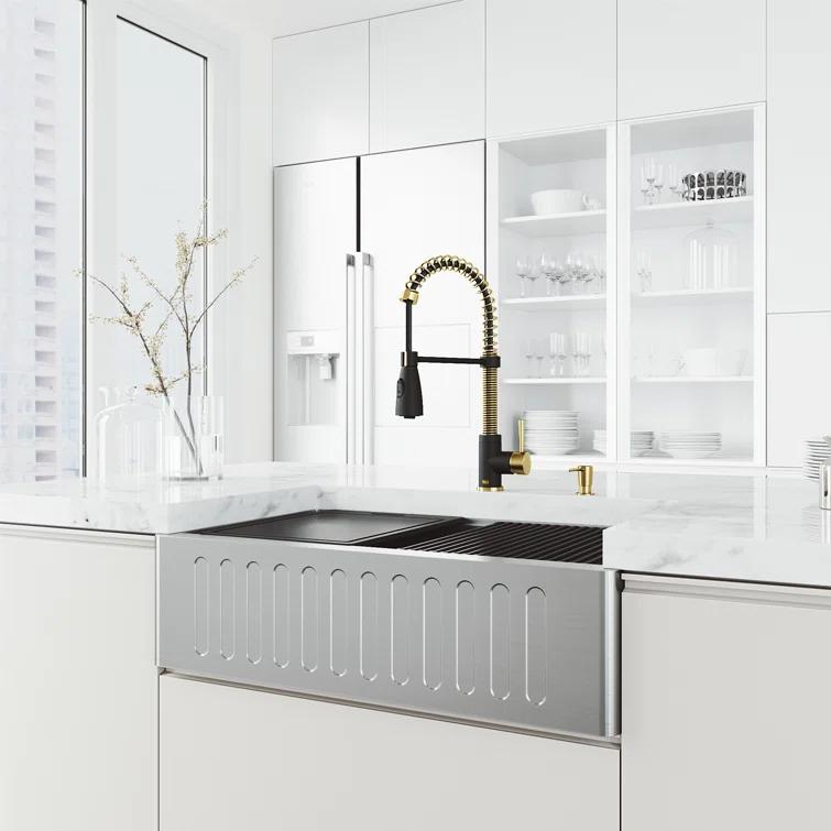 Brant 19" H 1-handle Pull-Down 2-Function Sprayer Kitchen Faucet