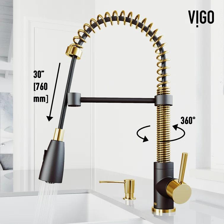 Brant 19" H 1-handle Pull-Down 2-Function Sprayer Kitchen Faucet