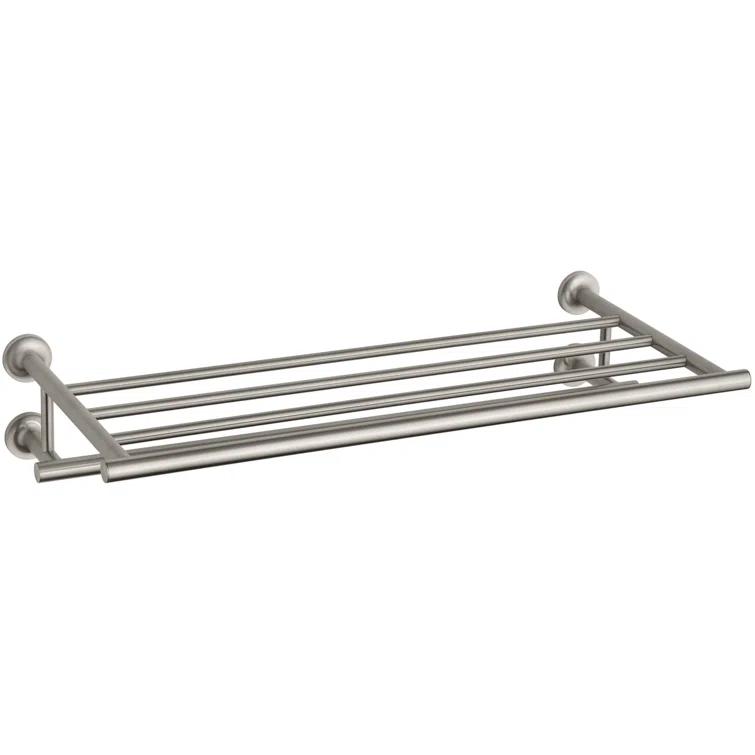 Purist® 24" Hotelier Metal Wall-Mount Bathroom Shelf, Towel Holder