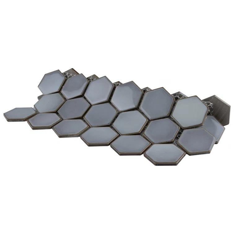 Merola Tile Hudson Due 2" Hex 10-7/8 " x 12-5/8 " Porcelain Mosaic Floor and Wall Tile