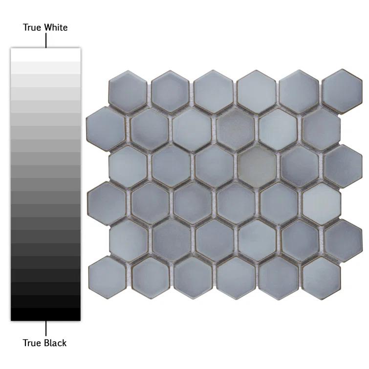 Merola Tile Hudson Due 2" Hex 10-7/8 " x 12-5/8 " Porcelain Mosaic Floor and Wall Tile