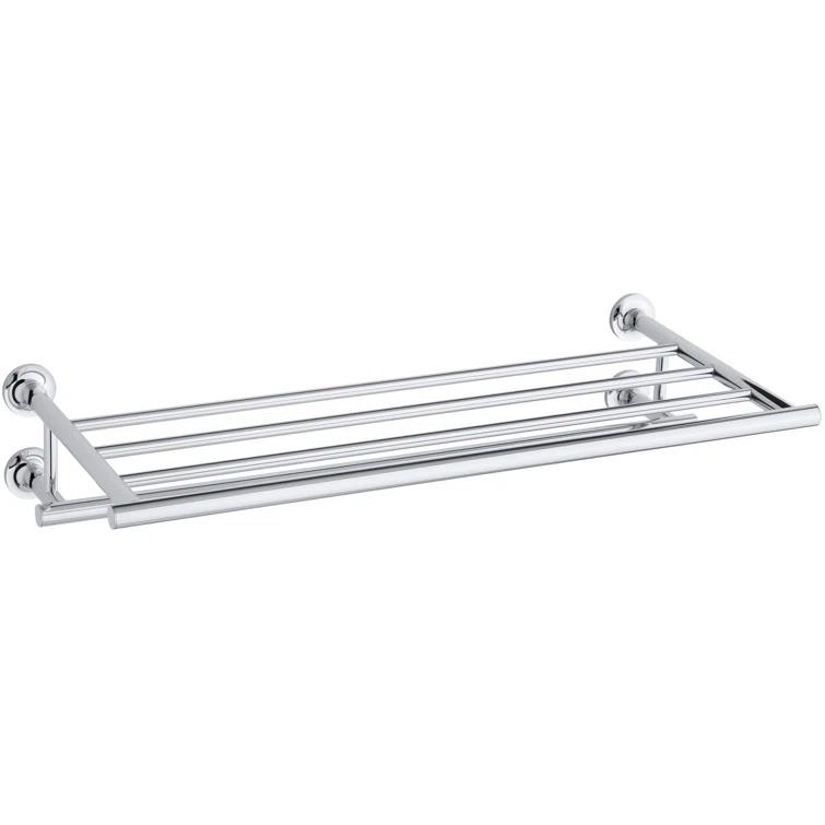 Purist® 24" Hotelier Metal Wall-Mount Bathroom Shelf, Towel Holder
