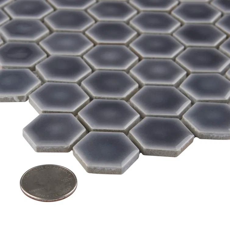 Hudson 1" Hex 11-7/8 " x 13-1/4 " Porcelain Mosaic Floor and Wall Tile