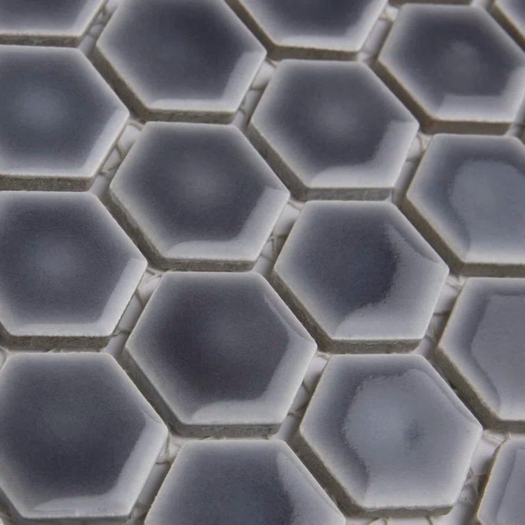 Hudson 1" Hex 11-7/8 " x 13-1/4 " Porcelain Mosaic Floor and Wall Tile