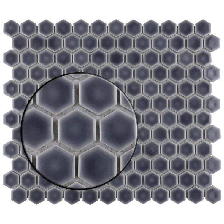 Hudson 1" Hex 11-7/8 " x 13-1/4 " Porcelain Mosaic Floor and Wall Tile