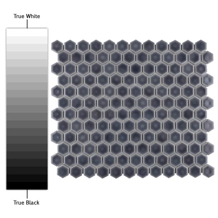 Hudson 1" Hex 11-7/8 " x 13-1/4 " Porcelain Mosaic Floor and Wall Tile