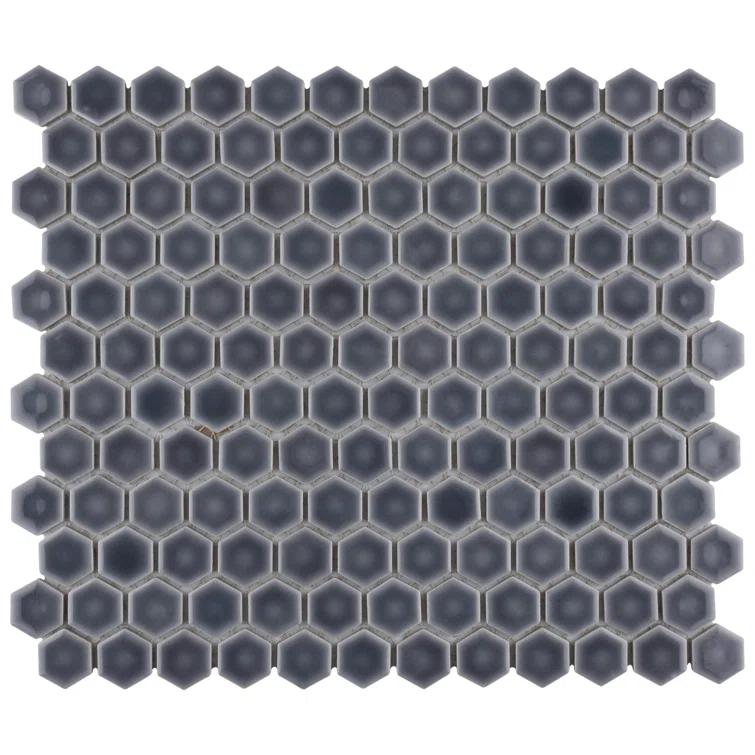 Hudson 1" Hex 11-7/8 " x 13-1/4 " Porcelain Mosaic Floor and Wall Tile