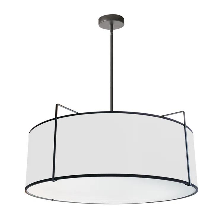 Trapezoid 4 Light Shaded Drum Chandelier
