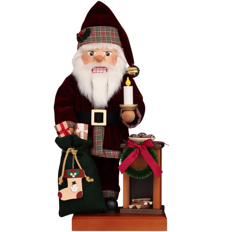 Christian Ulbricht Santa with Fireplace Nutcracker - 19.25 x 9.5 x 7.5 in.