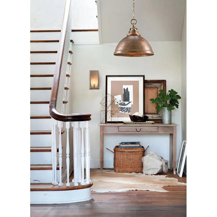 Admiral Rustic 1-Light Dome Pendant in Copper/Antique Brass