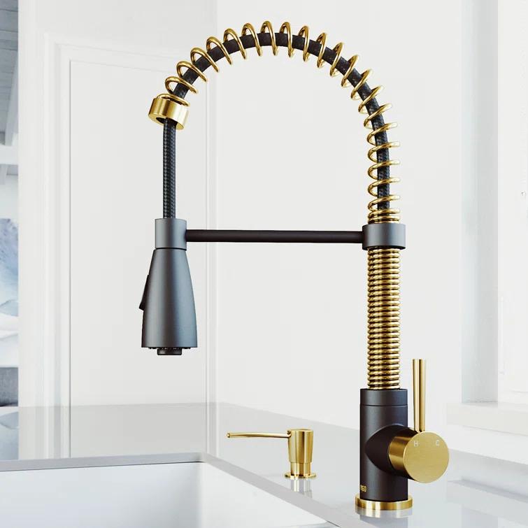 Brant 19" H 1-handle Pull-Down 2-Function Sprayer Kitchen Faucet