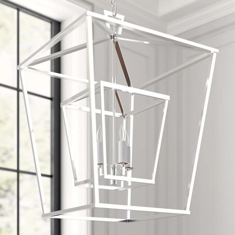Darlana 24.5" Polished Nickel Crystal Double Cage Pendant Light