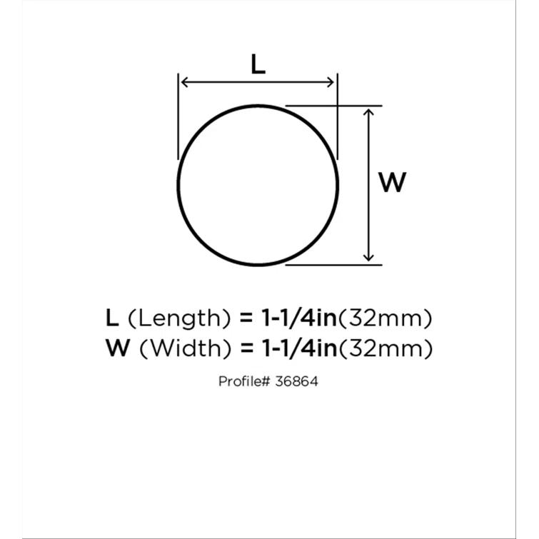 Radius 1 1/4" Diameter Round Knob