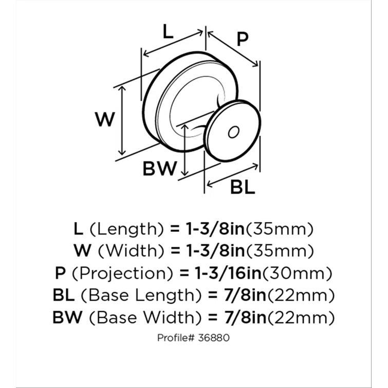 Exceed 1 1/2" Diameter Round Knob