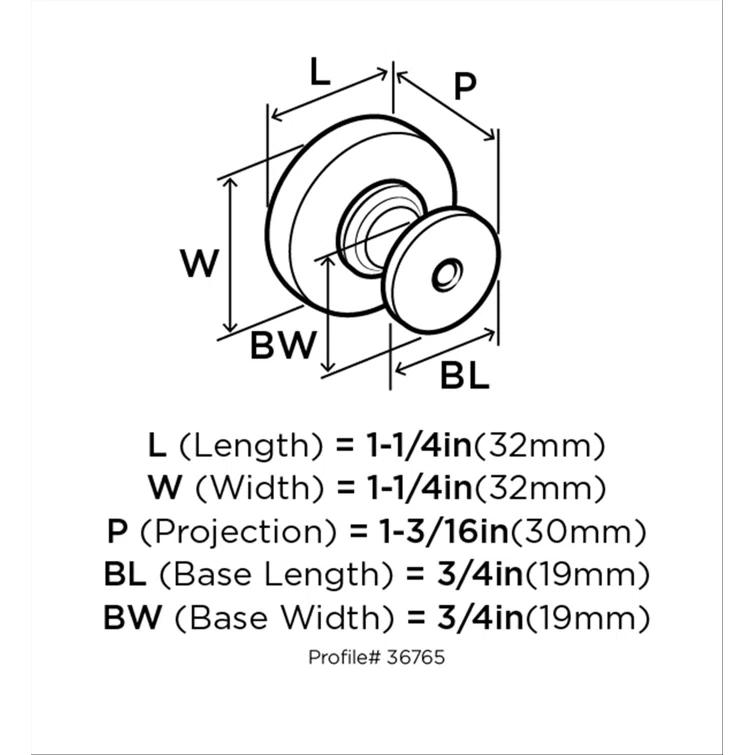 Winsome 1 1/4" Diameter Round Knob