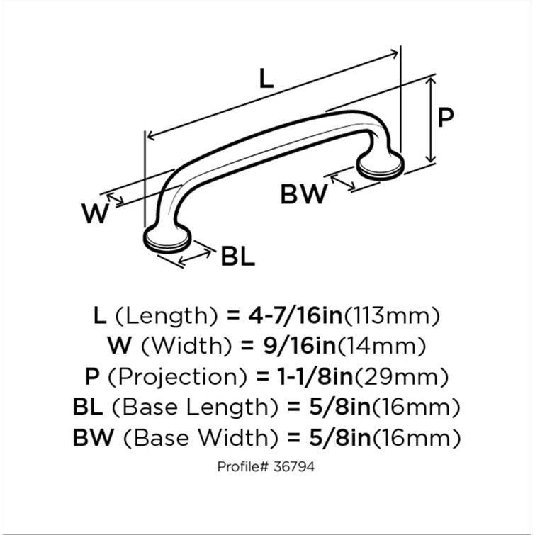 Amerock Renown 3-3/4 inch (96mm) Center-to-Center Champagne Bronze Cabinet Pull