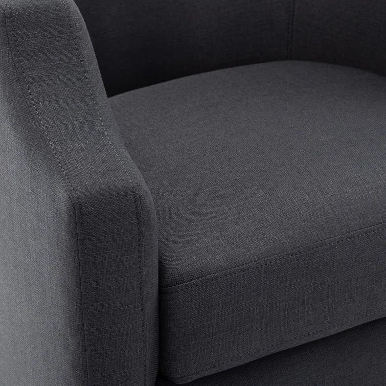 Debbie 77.47cm Wide Polyester Swivel Barrel Chair