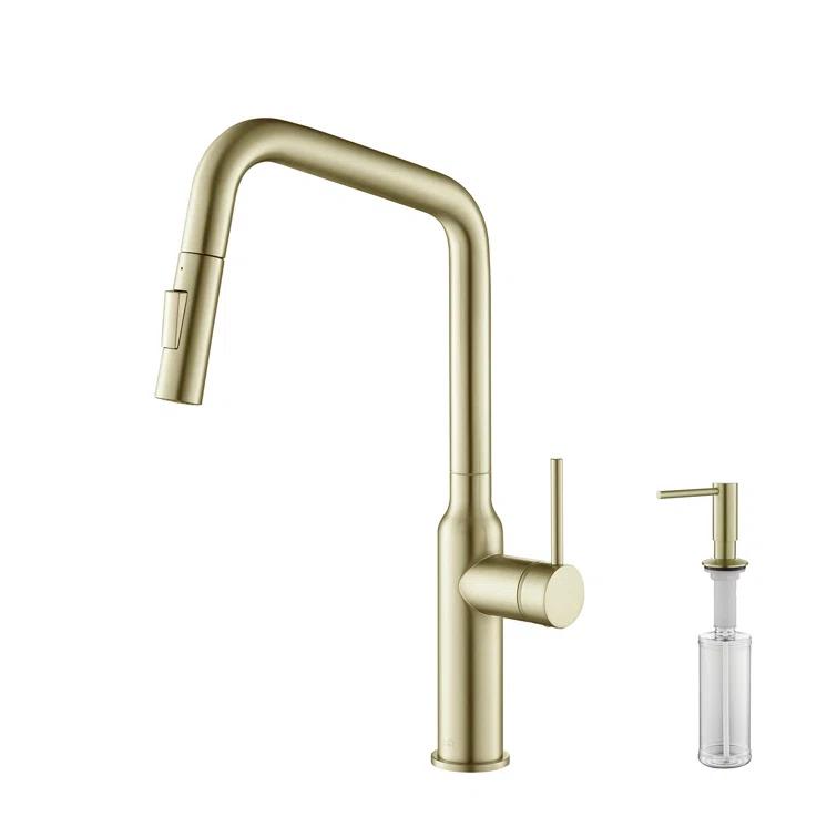 Macon Pull Down Single Handle Kitchen Faucet with Accessories