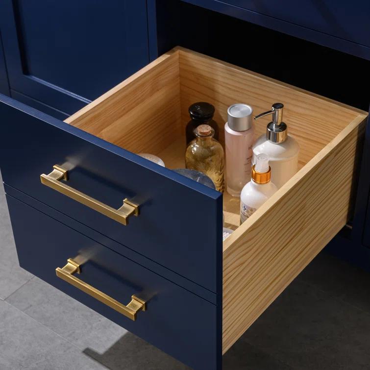 Atencio 54'' Free-standing Double Bathroom Vanity with Engineered Stone Vanity Top