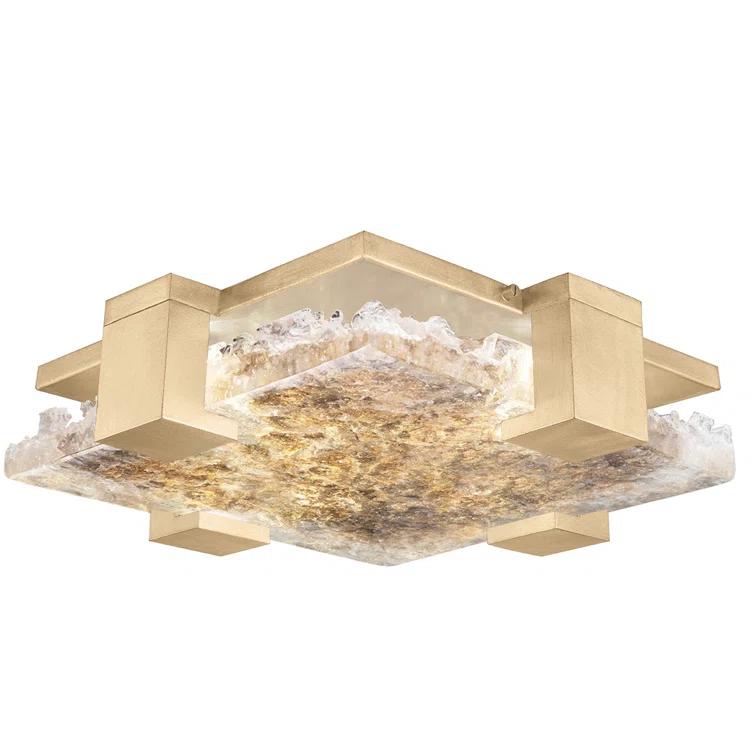 Terra 16.75" Gold Glass LED Flush Mount Light