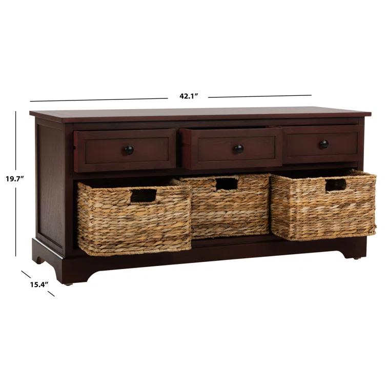Adayla Solid Wood Drawers Storage Bench