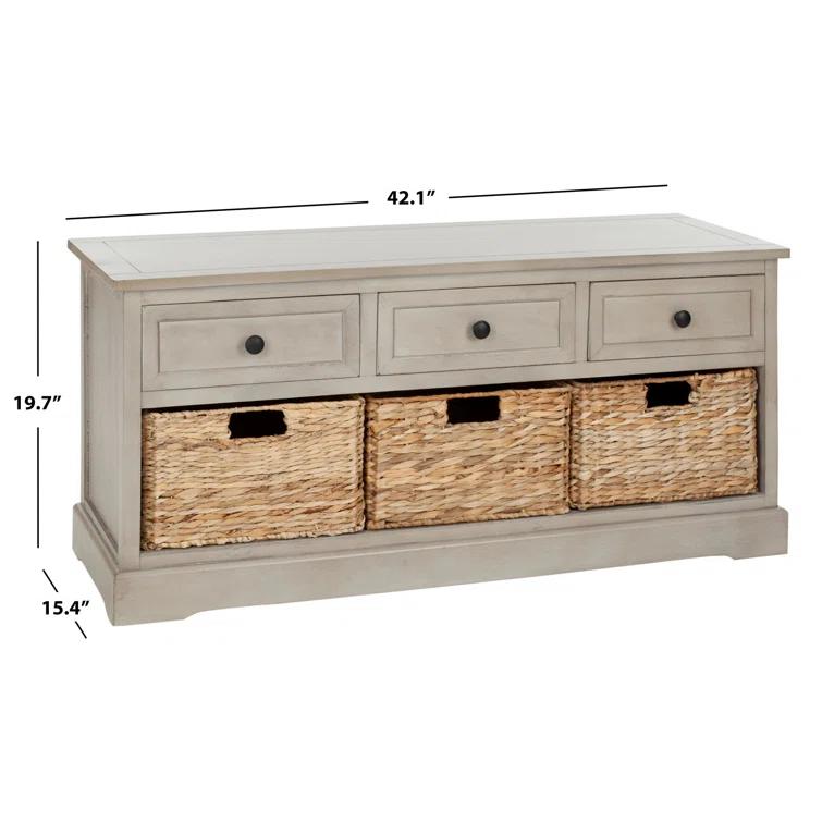 Adayla Solid Wood Drawers Storage Bench