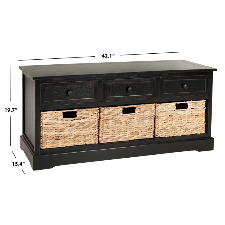 Adayla Solid Wood Drawers Storage Bench