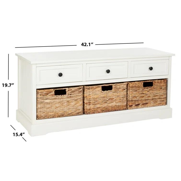 Adayla Solid Wood Drawers Storage Bench