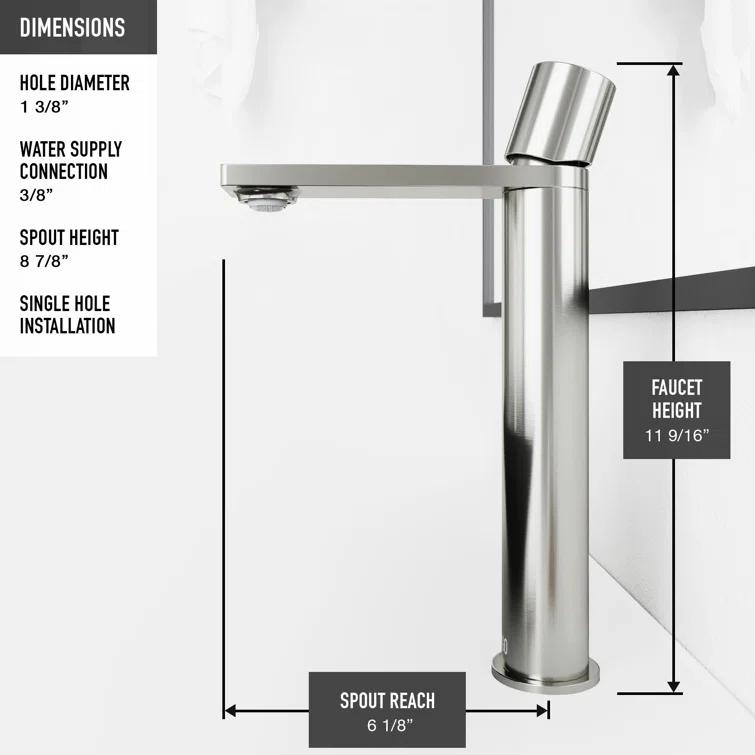Gotham 12" H Single Handle Vessel Sink Bathroom Faucet