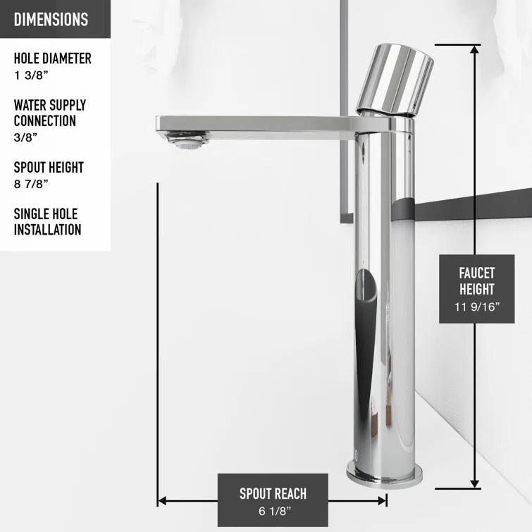 Gotham 12" H Single Handle Vessel Sink Bathroom Faucet