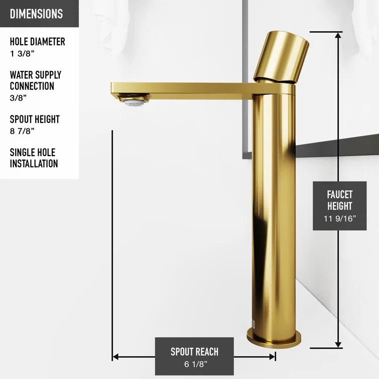 Gotham 12" H Single Handle Vessel Sink Bathroom Faucet