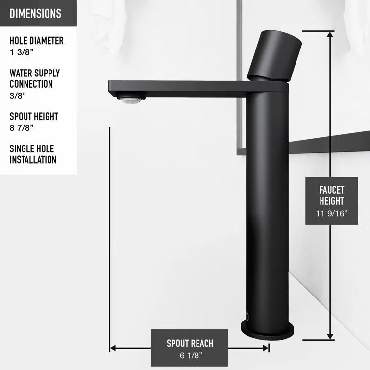 Gotham 12" H Single Handle Vessel Sink Bathroom Faucet