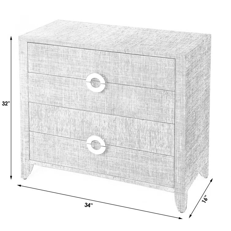 Butler Amelle 4-Drawer Raffia Accent Chest & Reviews | Perigold