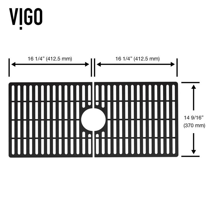 Silicone Grid VIGO Matte Stone 32" L x 15" W Bottom Sink Grid for 36 in. Single Bowl Kitchen Sink
