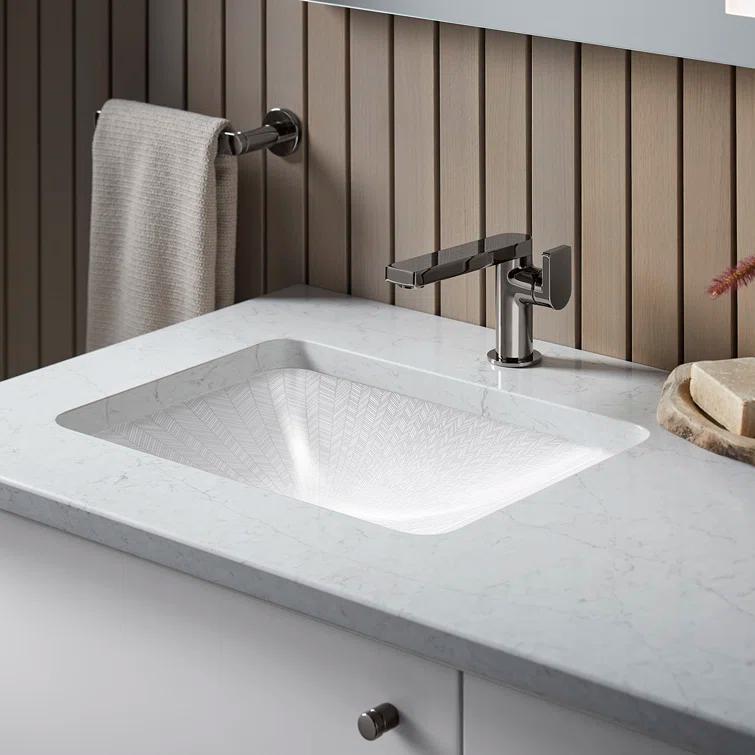 KOHLER Sartorial Herringbone Caxton, ARTIST EDITIONS Rectangle Undermount Bathroom Sink