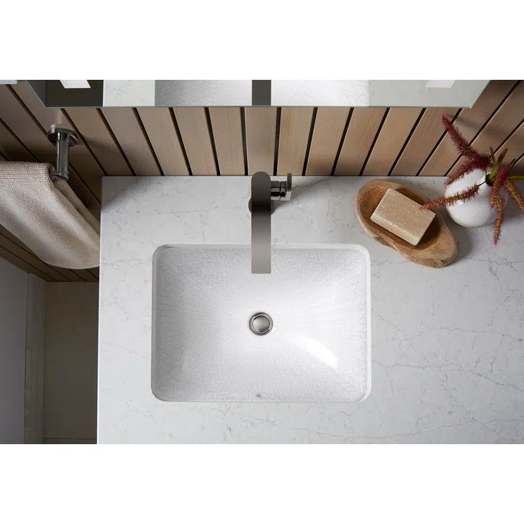 KOHLER Sartorial Herringbone Caxton, ARTIST EDITIONS Rectangle Undermount Bathroom Sink