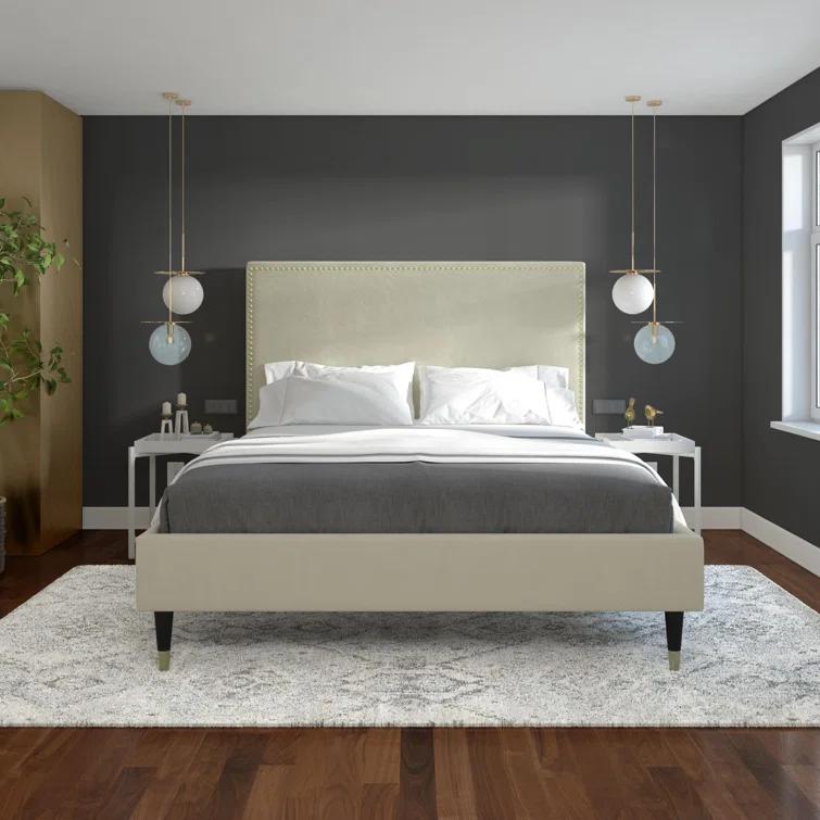 Audrey Upholstered Low Profile Platform Bed