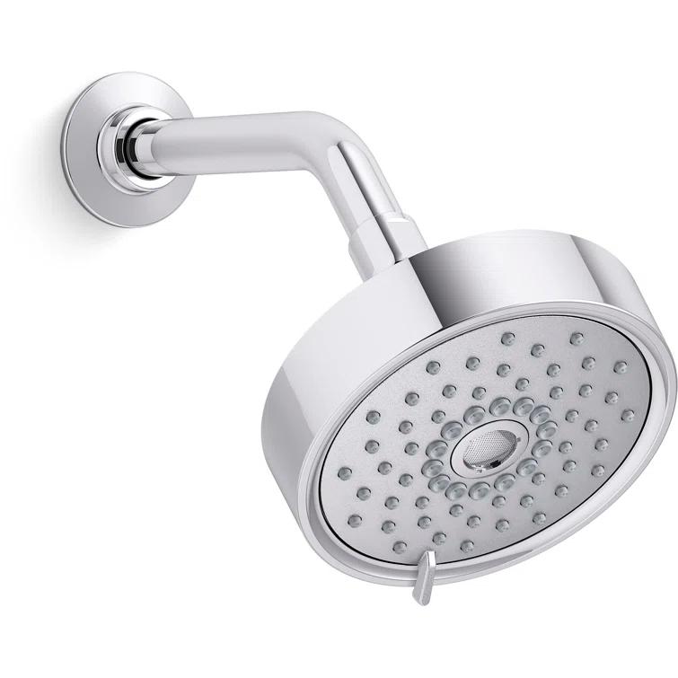 Kohler Purist 2.5 Gpm Multifunction Wall Mount Showerhead, Three Spray Settings, 5.5" High Pressure Spray Head