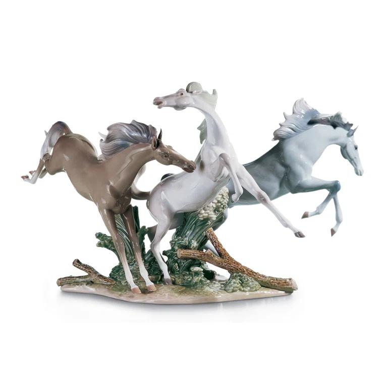 Glossy White Porcelain Horse Figurine by Salvador Debón