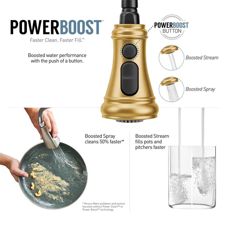 Moen Weymouth Pre-Rinse Spring Pull-Down Single Handle Kitchen Faucet