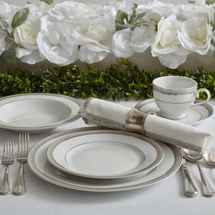 Mikasa Platinum Crown 40-Piece Porcelain Dinnerware Set, Service for 8