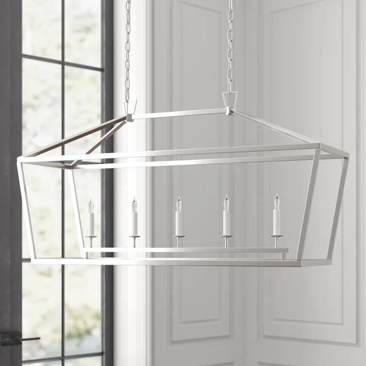 Polished Nickel 5-Light Indoor Linear Chandelier