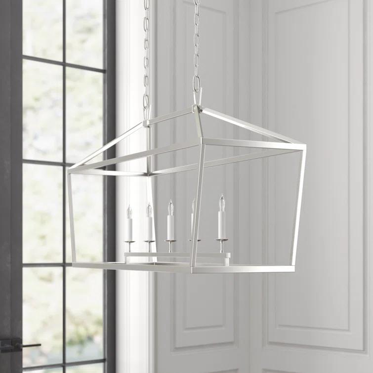 Polished Nickel 5-Light Indoor Linear Chandelier