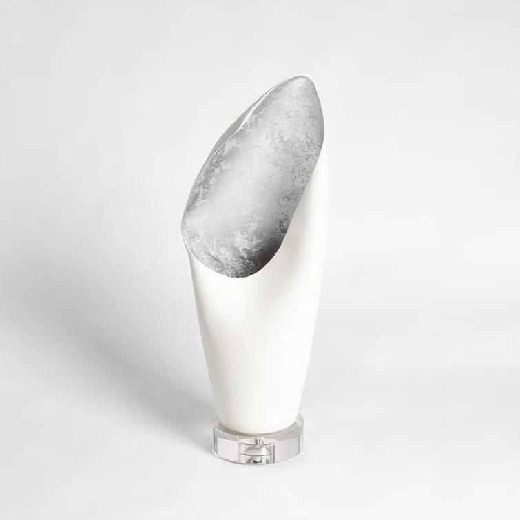 Cowl Lamp-White w/Leaf-Sm