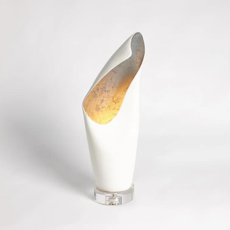 Cowl Lamp-White w/Leaf-Sm