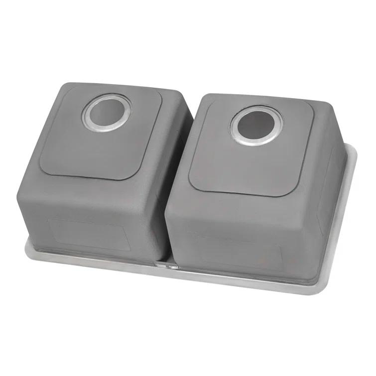 Ruvati RVM5077 Ruvati 28-inch Undermount Kitchen Sink 50/50 Double Bowl 16 Gauge Stainless Steel