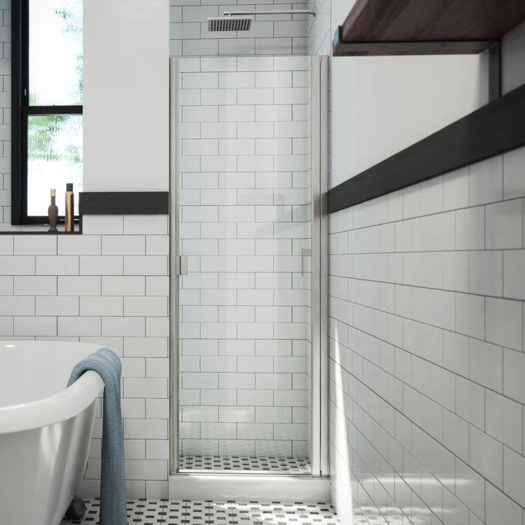 RD Swinging 32" W x 64" H Semi-Frameless Shower Door